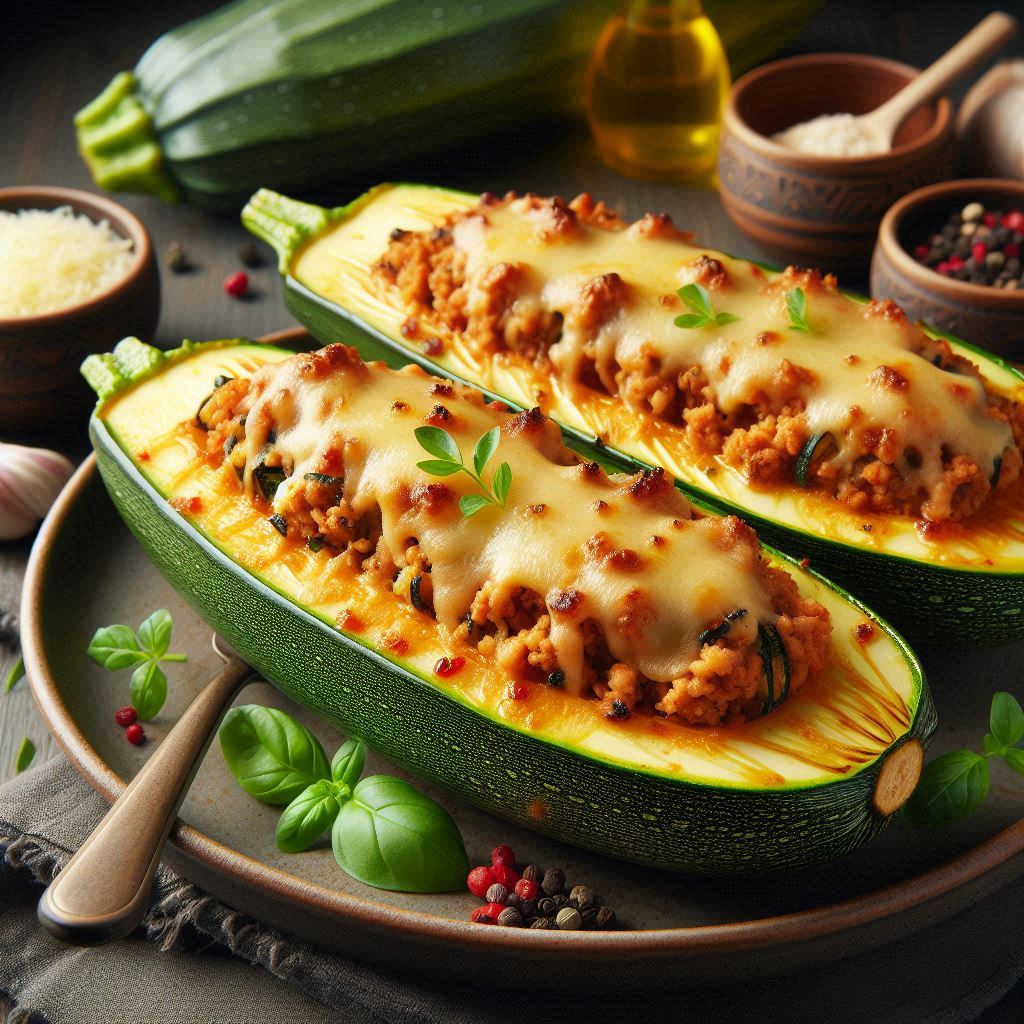 gefüllte Zucchini mit Hackfleisch